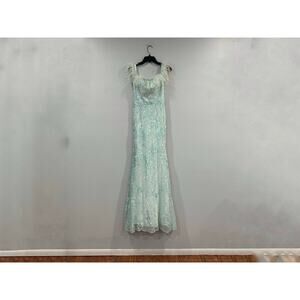 Alyce Paris 61406 Sequin/Lace Prom Dress Feathered Neckline Sz 2 NEW